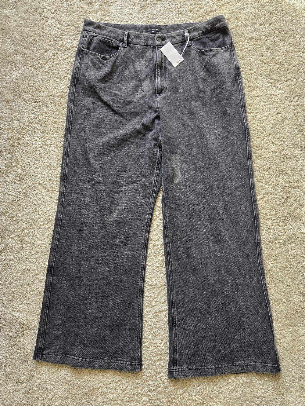 Good American Jeanius Good Skate Sweatpant Jeans Womens 29 Black Wide Leg
